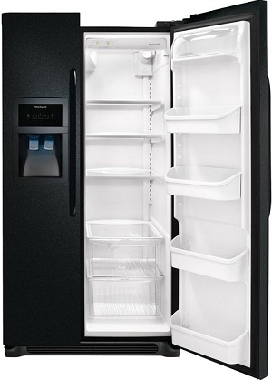 Frigidaire FFHS2622MB 26.0 cu. ft. Side by Side Refrigerator, SpillSafe Glass Shelves, Gallon Door Bins, Humidity-Controlled Crisper, External Ice/Water Dispenser