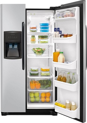 Frigidaire FFHS2622MM 26.0 cu. ft. Side by Side Refrigerator, SpillSafe Glass Shelves, Gallon Door Bins, Humidity-Controlled Crisper, External Ice/Water Dispenser
