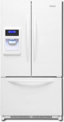 KitchenAid Architect II KFIS25XVWH 24.9 cu. ft. French Door Refrigerator with Adjustable Spillproof Shelves, Humidity-Controlled Crispers, External Ice and Water Dispenser and FreshChill Temperature Management System, White