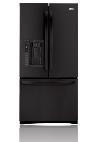 LG LFX25978SB 24.9 cu. ft. French Door Refrigerator with 4 Tempered Glass Shelves, 2 Humidity Crispers, Slim SpacePlus Ice System, Tall Ice/Water Dispensing System and Premium LED Interior Light: Smooth Black