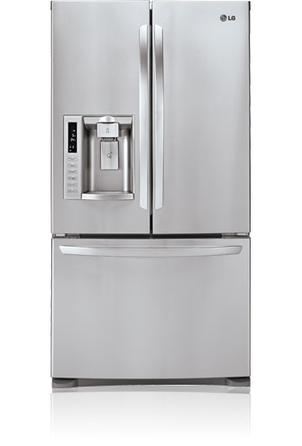 LG LFX28978ST 27.6 cu. ft. French Door Refrigerator with Spill Protector Glass Shelves, Glide N' Serve Drawer, IcePlus, External Ice/Water Dispenser and Linear Compressor, Stainless Steel