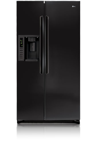 LG LSC27921SB 26.5 cu. ft. Side by Side Refrigerator, 3 Spill Protector Glass Shelves, 2 Humidity Controlled Crispers, External Ice/Water Dispenser, LED Display, Digital Controls, Smooth Black