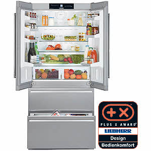 Liebherr CS2062 19.6 cu. ft. Counter-Depth French Door Refrigerator with 3 Glass Shelves, 2 Freezer Drawers, LED Lighting, Automatic Ice Maker and Sabbath Mode