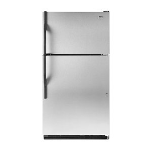 Maytag M1TXEMMWS 20.9 cu. ft. Top-Freezer Refrigerator, Factory Installed Automatic Ice Maker, Adjustable Glass Shelves, 2 FreshLock Crispers with Humidity Control, ADA Compliant: Stainless Steel