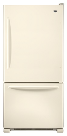 Maytag MBF2258XEQ 21.9 cu. ft. Bottom-Freezer Refrigerator, Spill-Catcher Glass Shelves, Ice Maker, Glide-Out Freezer Drawer, Electronic Temperature Controls: Bisque