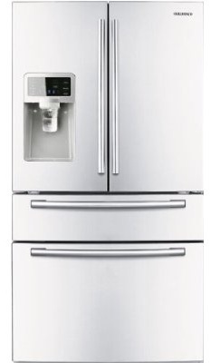 Samsung RF4287HAWP 28 cu. ft. French Door Refrigerator, 5 Spill Proof Glass Shelves, Twin Cooling Plus System, Surround Air Flow, FlexZone Drawer, Counter Height Design, External Ice/Water Dispenser
