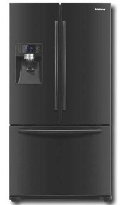 Samsung RFG237AABP 23 cu. ft. Counter-Depth French Door Refrigerator, Twin Cooling System, Power Freeze, Cool Select Pantry, External Water and Ice Dispenser, External Digital Display