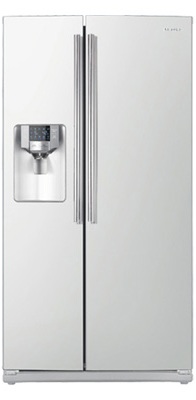 Samsung RS263TDWP 26 cu. ft. Side by Side Refrigerator, 4 Glass Shelves, LED Lighting, Twin Cooling System, Power Freeze/Cool Options, Compact Icemaker, External Water/Ice Dispenser