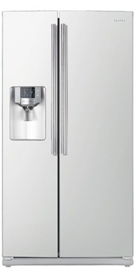 Samsung RS265TDWP 26 cu. ft. Side by Side Refrigerator, 4 Spill Proof Glass Shelves, Twin Cooling System, Power Freeze/Cool Options, In-door Icemaker, External Filtered Water/Ice Dispenser