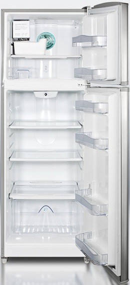 Summit FF1325SSIM 10.2 cu. ft. Counter-Depth Top-Freezer Refrigerator, Adjustable Glass Shelves, Door Storage, Large Freezer Compartment, With Ice Maker