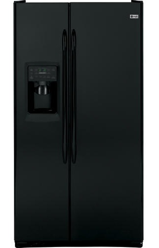 GE PSCS3RGXBB Profile 23.3 cu. ft. Counter Depth Side by Side Refrigerator, Glass Shelves, External Ice and Water Dispenser, Black