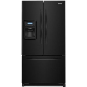 KitchenAid Architect II KFIS25XVBL 24.9 cu. ft. French Door Refrigerator, Adjustable Spillproof Shelves, Humidity-Controlled Crispers, External Ice & Water Dispenser and FreshChill System, Black