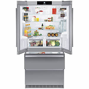 Liebherr CBS2062 18.8 cu. ft. Counter-Depth French Door Refrigerator with Glass Shelves, BioFresh Drawers, LED Light Columns, Duo Cooling System and Ice Maker