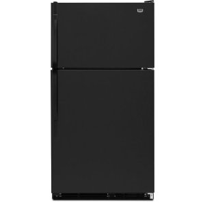 Maytag M1TXEGMYB 20.6 cu. ft. Top-Freezer Refrigerator with SpillMizer Glass Shelves, Humidity-Controlled Crisper, Automatic Moisture Control, Ice Maker and Knob Controls: Black