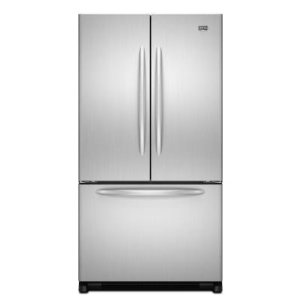 Maytag MFD2562VEA 24.8 cu. ft. French Door Refrigerator, 2 EasyGlide Spill-Catcher Glass Shelves, Electronic Triple-Cool System, Internal Water Dispenser, Accelerated Ice Production