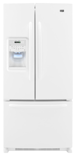 Maytag Ice2O MFI2269VEW 22.0 cu. ft. French-Door Refrigerator, Adjustable Spill-Catcher Glass Shelves, Beverage Chiller Compartment, Humidity-Controlled Crispers, External Ice/Water Dispenser, Exterior Electronic Controls