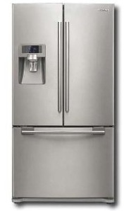 Samsung RFG237AARS 23 cu. ft. Counter-Depth French Door Refrigerator, Twin Cooling System, Power Freeze, Cool Select Pantry, Energy Star Rated, External Water, Ice Dispenser and External Digital Display